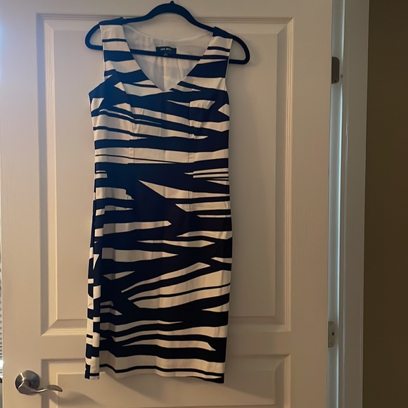 Navy and white Nine West wear to work dress size 6 - Picture 2 of 3